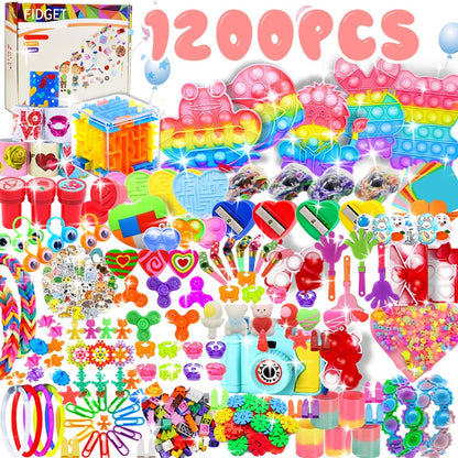 Bulk Party Favor Toys 1000-1200 Pcs – Fidget Toy Pack for Kids, Classroom Prizes, Goodie Bag Fillers, Piñata Stuffers, Carnival Rewards & Birthday Party Supplies