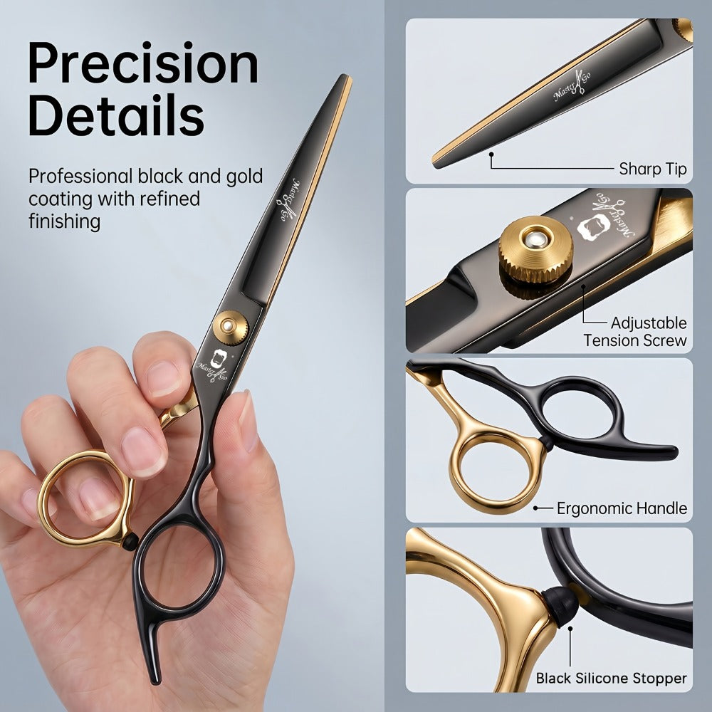 13-Piece Hair Cutting Scissors Kit with Straight and Thinning Shears, Combs, Cape and Storage Case