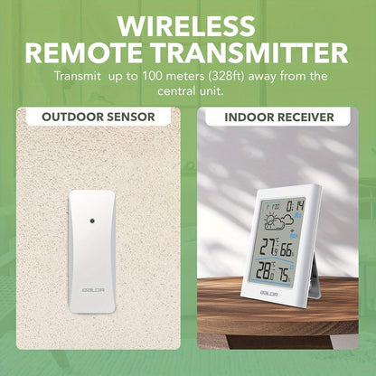 Wireless Home Weather Station with Indoor Outdoor Temperature, Humidity, Forecast and Alarm Clock