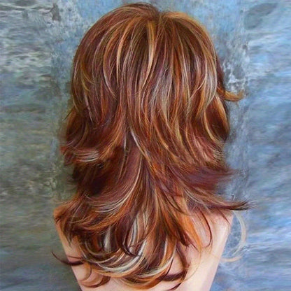Long Straight Synthetic Wig Light Brown 18 Inch Heat Resistant 180°C Simulated Scalp Rose Net Cap Adjustable Fit Natural Look Daily Wear Cosplay Party Women 190g