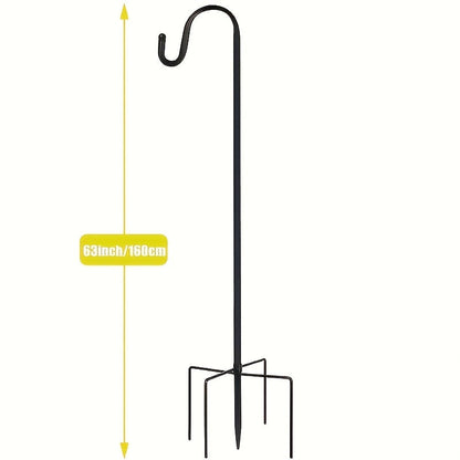 Heavy-Duty Shepherd's Hook Garden Pole for Bird Feeders, Plants or Lanterns in Two Heights