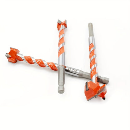 Five-Piece Extended Auger Drill Bit Set with 15-25mm Cutting Heads and Hex Shanks for Wood or Plastic