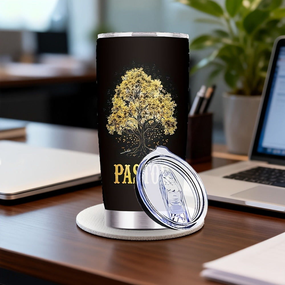 Insulated Tumbler 20oz with Lid & Straw – Tree of Life Stainless Steel Travel Coffee Mug for Hot & Cold Drinks, Camping Cup, Holiday Gift