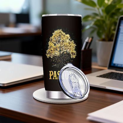 Insulated Tumbler 20oz with Lid & Straw – Tree of Life Stainless Steel Travel Coffee Mug for Hot & Cold Drinks, Camping Cup, Holiday Gift