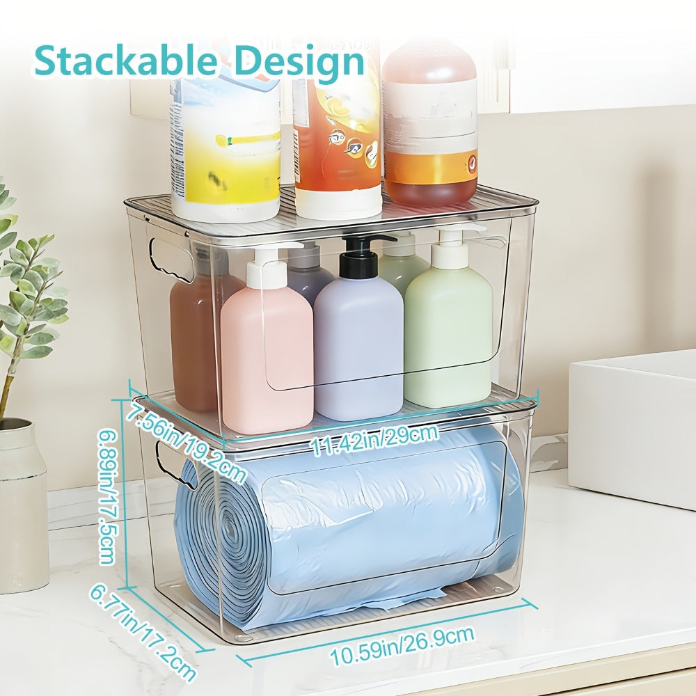 Trash Bag Storage Organizer Dispenser 2-Pack for 13, 30 or 33-Gallon Bags with Lids for Under-Sink Use