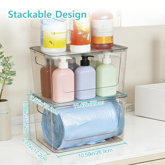 Trash Bag Storage Organizer Dispenser 2-Pack for 13, 30 or 33-Gallon Bags with Lids for Under-Sink Use