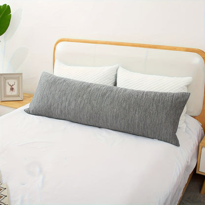 Full-Length Body Pillow, 20 x 54 Inches, Adjustable Fill in Cooling Grey, White or Pink for Adult Beds