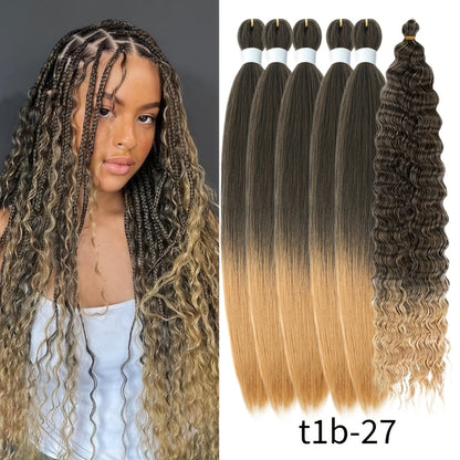 Six-Pack Braiding Hair with Deep-Curly Ends in Seven Pictured 26- or 32-Inch Color Options