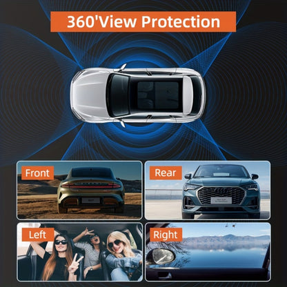 360° Panoramic Dash Cam 3 & 4 Lens 1080P HD Front + 720P Rear Left Right, Quad-Split Screen, HD Night Vision WDR G-Sensor Loop Recording, Full Coverage Car Camera, 32GB/64GB SD Card Options