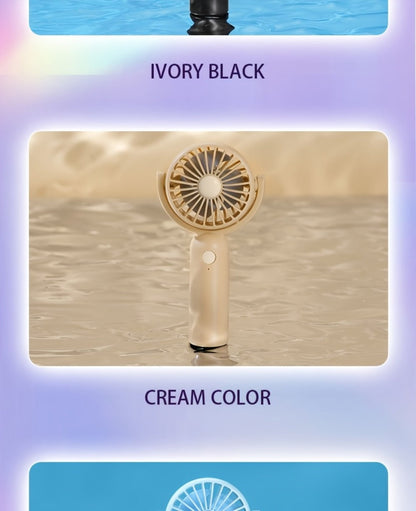 Mini Handheld Fan Set with Pivoting Heads, Three Speeds, USB-C Charging and 3- or 6-Piece Color Packs