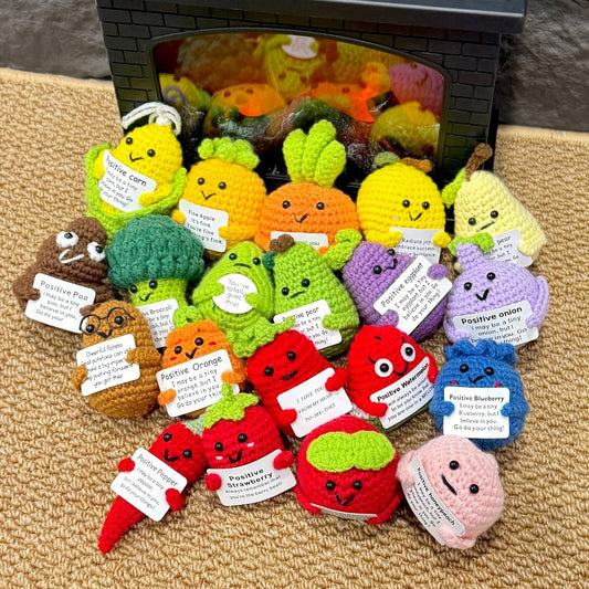 Crochet Doll Set 20pcs Handmade Emotional Support Dolls – Cute Collectible Okra Plush Figures, Birthday Gift for Women Men Mom Dad Kids Teacher Friend Coworker