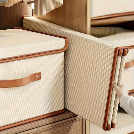 Foldable Storage Bins with Lids 2-Pack, Large Collapsible Clothes Organizer with Flip-Top Closure — Under Bed Storage for Bedroom, Closet, Dorm, Home & Travel | Multiple Sizes