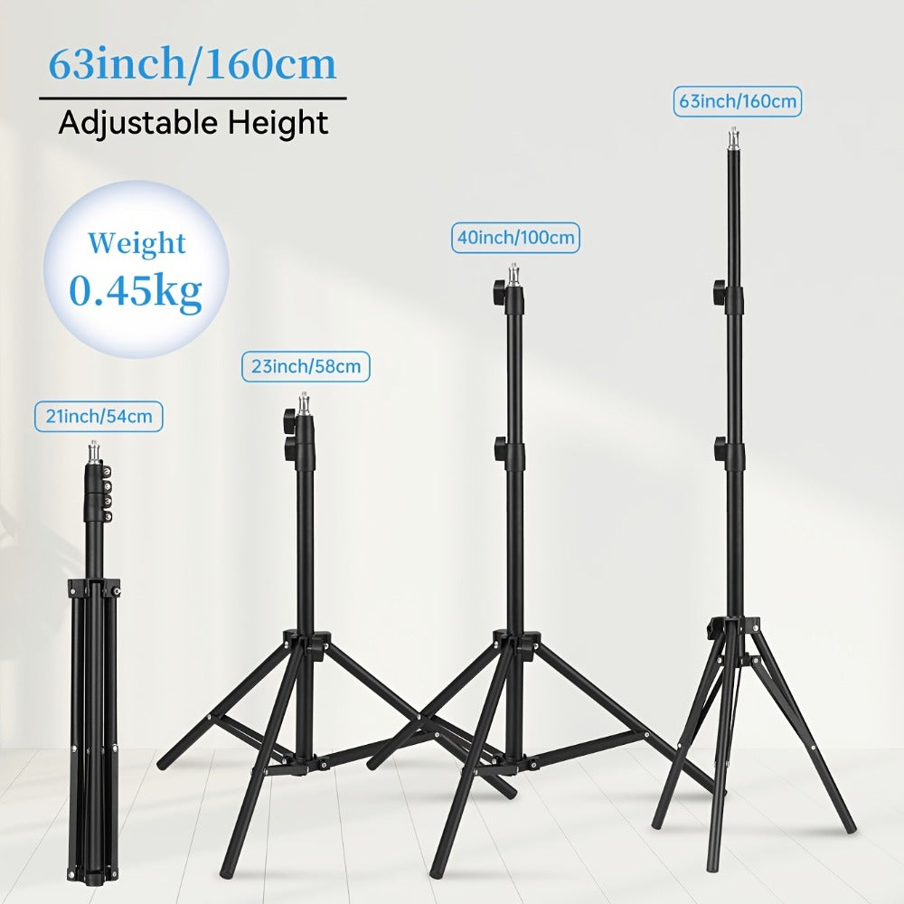 Adjustable Photography Light Stand Foldable Floor Tripod, Portable Collapsible Studio Stand for Camera