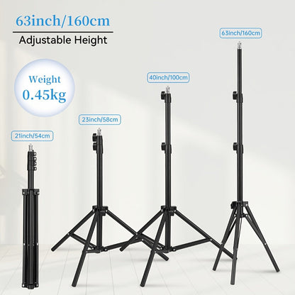 Adjustable Photography Light Stand Foldable Floor Tripod, Portable Collapsible Studio Stand for Camera