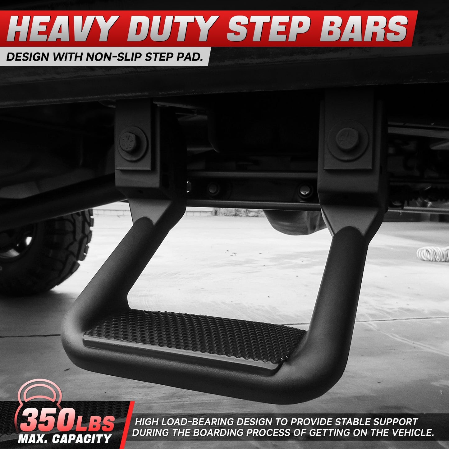 Aluminum Side Step Pad for Truck SUV – Universal Fit, 350 lbs Capacity, Non-Slip, Fits Chevy GMC Ford Dodge Ram Toyota Nissan Pickup, 2 or 4 PCS