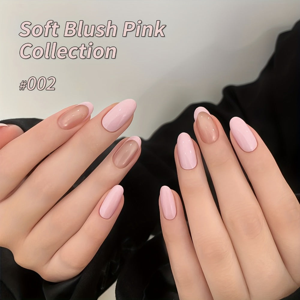 Gel Nail Polish – Set 8 Colors Semi-Permanent Soak-Off LED Cure Long-Lasting Manicure Kit - 0.51oz Each Bottle Gentle Pink Shades…