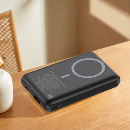 5000mAh-Labeled Magnetic Wireless Power Bank with White Ring Bundle or Blue Upgrade Option