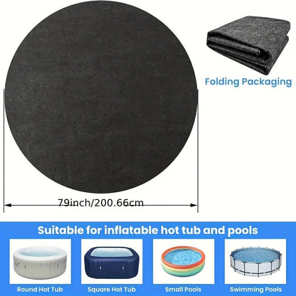 Hot Tub Mat | Round Anti-Slip Waterproof Pool Spa Protector Outdoor