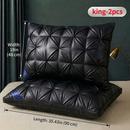 Two-Piece Bed Pillow Set in Six Colors and Queen or King Checkout Sizes for Bedroom Use for Home and Everyday Use
