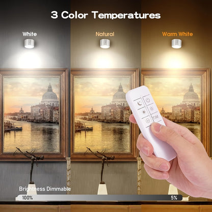 Magnetic LED Wall Sconce with 360-Degree Rotation, Three Color Temperatures and One or Two-Light Options