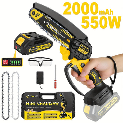Mini Chainsaw Cordless | Handheld Electric Saw Tree Trimming Wood Cutting