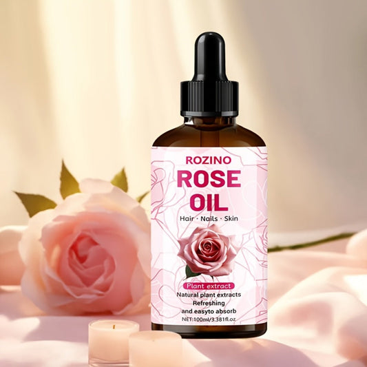 Essential Oil Rose 100ml or 3-Bottle Value Pack with Dropper for Massage, Shower and External Care