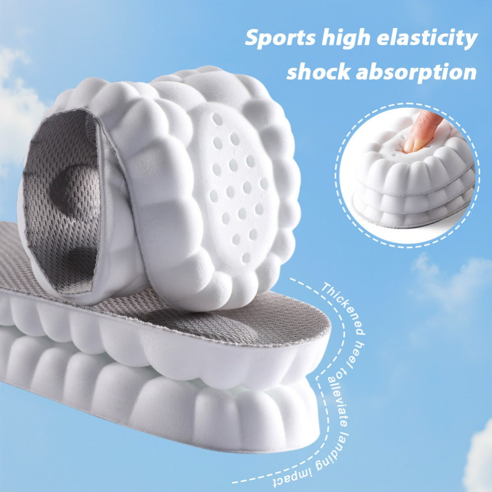 Three-Pair 4D Foam Shoe Inserts in Gray or Orange with Five EU Size Options for Everyday Footwear