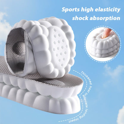 Three-Pair 4D Foam Shoe Inserts in Gray or Orange with Five EU Size Options for Everyday Footwear