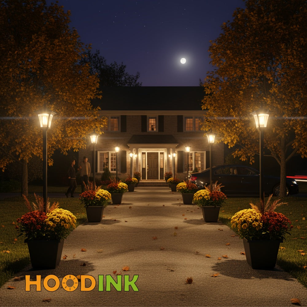 Solar Post Light Outdoor Garden Pathway Lamp IP44 Waterproof 60LM Warm White LED – Solar Powered Landscape Stake Light for Yard Driveway Patio Walkway Christmas Holiday Decoration