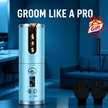 Cordless Automatic Curl-Chamber Iron with Display, USB Charging and Three Color Options Pictured