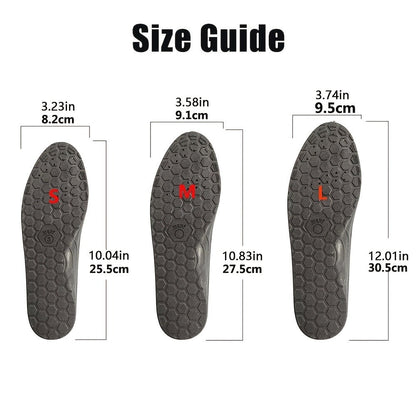 Black Textured Full-Length Shoe Insoles with Raised Circular Footbed Pattern in US 4-7, 8-11 and 12-15 Sizes