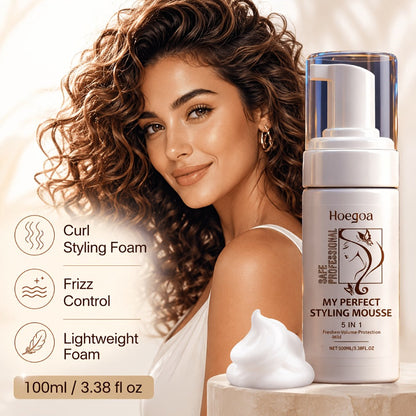 100 ml Hair Styling Mousse with Mint Extract and Hyaluronic Acid for Flexible Hold and Volume