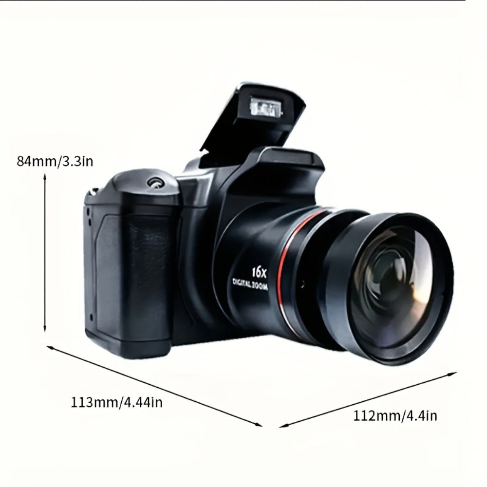 Digital Camera 1080P DSLR-Style Compact with 2.4-Inch Screen, 16X Digital Zoom, 9.88mm Lens and 32GB Card