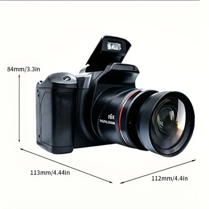 Digital Camera 1080P DSLR-Style Compact with 2.4-Inch Screen, 16X Digital Zoom, 9.88mm Lens and 32GB Card