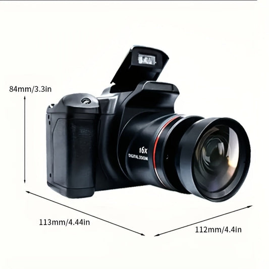 1080P Mini Vlog Camera for Beginners – 2.4" LCD, 16X Zoom, 9.88mm Wide Angle Lens, Easy-to-Use Compact Digital Camera, Travel Essential, Ideal Gift for Men Women Teens, Photography Camera