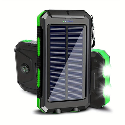 42800mAh Solar Power Bank Wireless Charging with 4 Built-In Cables – 6 Output Ports 15W Fast Charge Dual LED Flashlight Portable Battery Pack for iPhone Samsung Android Camping Travel Emergency