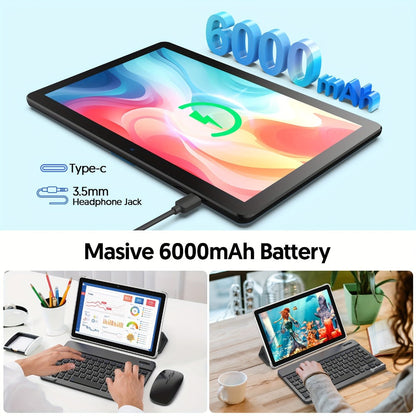 Android Tablet 10 or 11-Inch with Android 13, 7GB Total RAM, 64GB Internal Storage and WiFi 6
