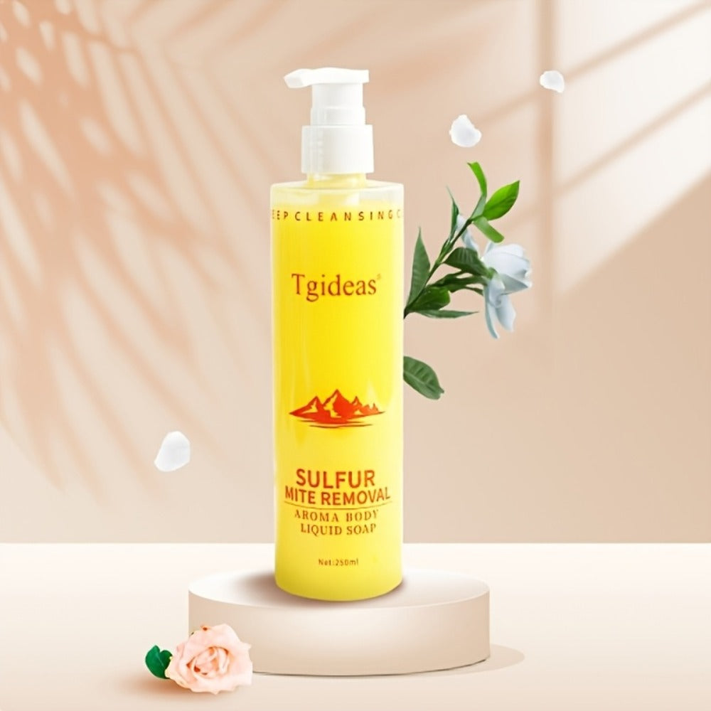 Sulfur Shampoo & Body Wash 2-in-1 Set — Scented Sulfur Soap Cleansing Liquid for Gentle Daily Scalp Purifying & Full Body Cleansing