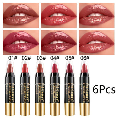 Glossy Crayon Lipstick Set 6 Pack Moisturizing Long-Lasting Nourishing Lip Color – Easy Apply Lip Crayon for Women Girls All Skin Types Versatile Shades Everyday Date Night