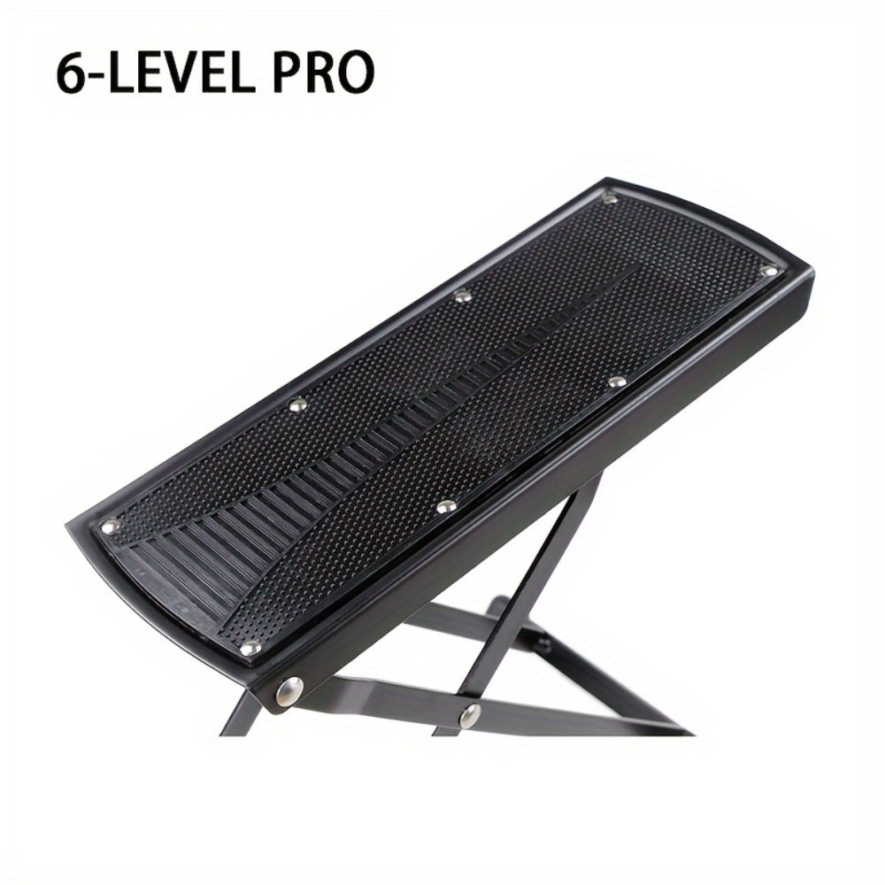 Adjustable Pedicure Footrest with Four-Level or Six-Level Scissor Stand and Textured Black Top Platform