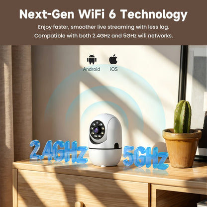Indoor Security Camera with 355° Pan-Tilt, Color Night Vision, Two-Way Audio and Pack Options