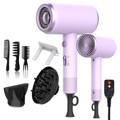 Ionic Hair Dryer 1600W with Diffuser Concentrator Nozzle 2 Speed 3 Heat Settings Cool Shot ALCI Safety Plug Brushed Motor Anti-Frizz Portable Blow Dryer for Straight Curly Wavy Hair Home Travel Salon