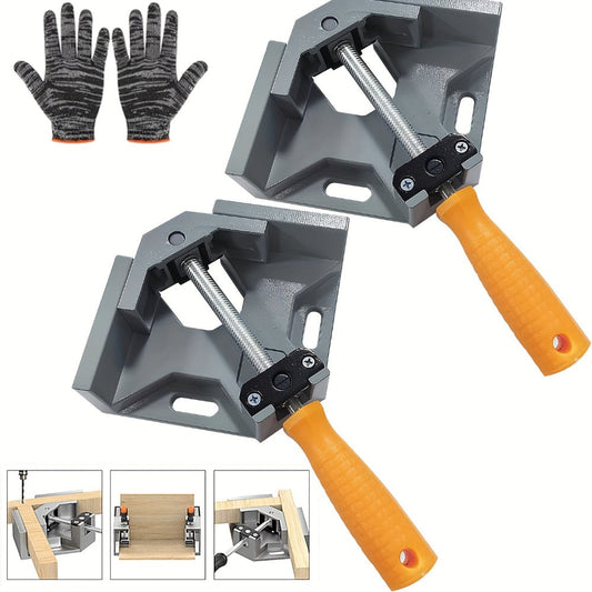 Right Angle Woodworking Clamp Set 2 & 4-Piece – Adjustable Aluminum Alloy Swing Jaw, 90-Degree Corner Clamps for Welding, Furniture Assembly, Framing & DIY Woodworking Projects