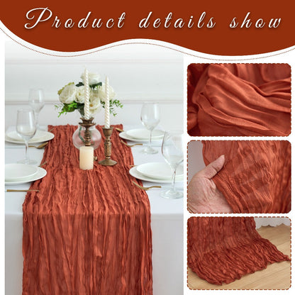 Cheesecloth Table Runner 10 Pack, 10ft Boho Wedding Table Runner for Reception, Rustic Bridal Shower, Party & Home Decor – Dusty Pink, Sage, Lavender