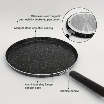 Non-Stick Cookware Set 4pcs Aluminum Frying Pan Kitchen Cooking Set Even Heat Distribution Easy Clean for Sauteing Searing Frying Everyday Home Cooking Black