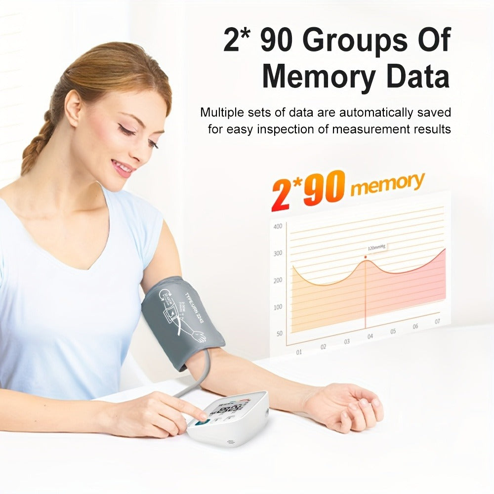 Blood Pressure Monitor by ALPHAMED U80E, Upper-Arm Digital Device with Large Display and 2 x 90 Memory