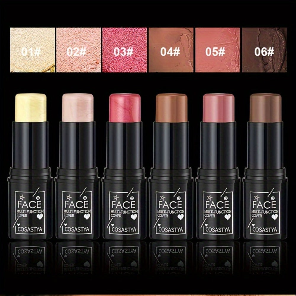 Six-Piece Cream Makeup Stick Set with Visible Pink and Brown Tones in the Exact 6 Pieces Option