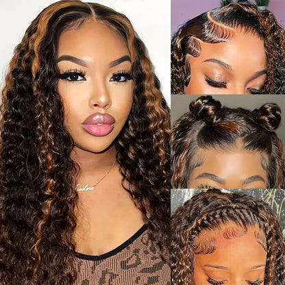 Deep Wave Human Hair Wig with 13x4 HD Lace Front, 180% Density and 14-34 Inch Length Options