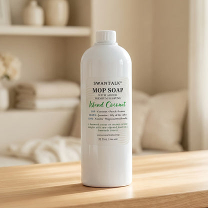 Concentrated Floor Cleaner 4X Formula 32 fl oz, SWANTALK Mop Soap Multi-Surface Streak-Free Floor Wash, Perfume-Inspired Deodorizing Cleaner, Pet Friendly – Brazilian Breeze, Island Coconut, Pacific Linen