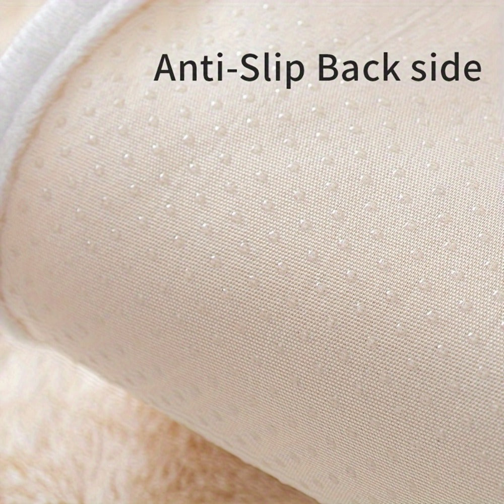 Sofa Cover Thick Faux Rabbit Plush Panels with Anti-Slip Feature for Seat, Armrest, Backrest or Pillowcase